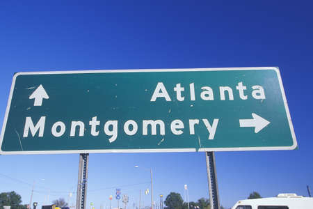 A sign that reads ÒAtlanta/MontgomeryÓのeditorial素材