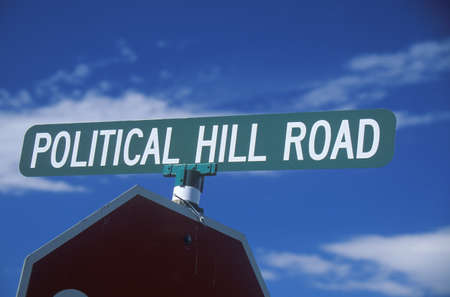 A sign that reads ÒPolitical Hill RoadÓ