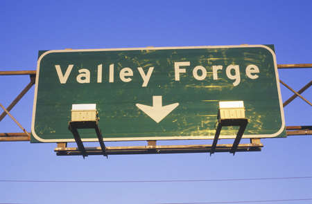 A sign that reads ÒValley ForgeÓのeditorial素材