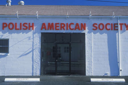 A sign that reads ÒPolish American SocietyÓのeditorial素材