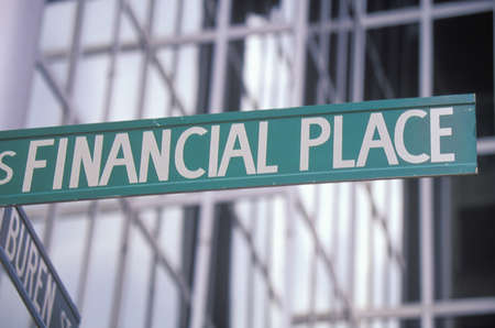 A sign that reads ÒFinancial PlaceÓのeditorial素材