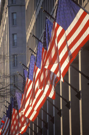 American Flags Hung From Building, Pennsylvania Avenue, Washington, D.C.