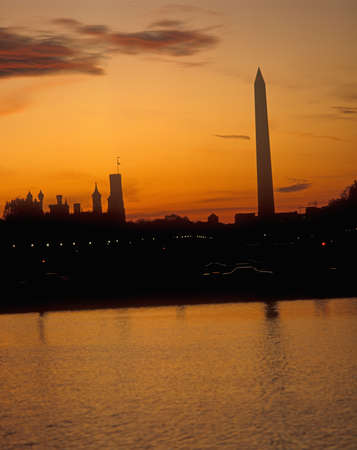 Washington National Monument at Sunset in Washington D.C.