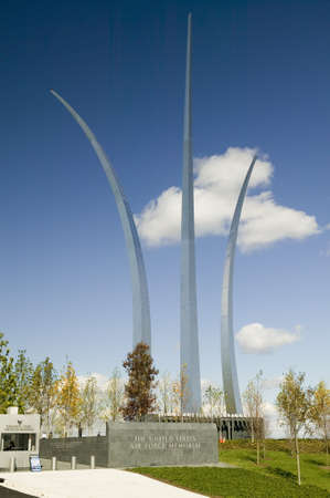 Three soaring spires of Air Force Memorial at One Air Force Memorial Drive, Arlington, Virginia in Washington D.C. areaのeditorial素材