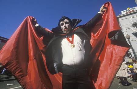Man Dressed in Mardi Gras Dracula Costume, New Orleans, Louisiana