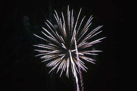 Fourth of July celebration with fireworks exploding, Independence Day, Ojai, Californiaのeditorial素材