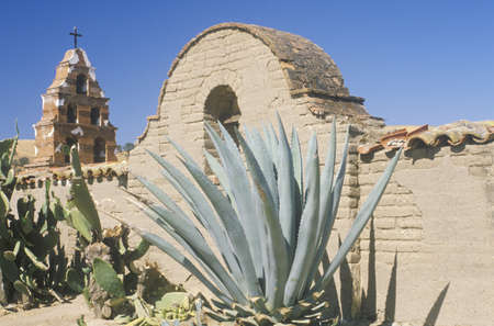 The San Miguel Mission off the Ventura Highway in Central Californiaのeditorial素材