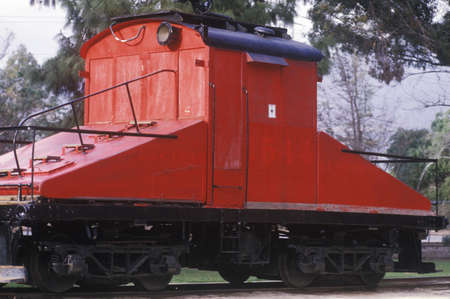 An old-fashioned railroad passenger car is on exhibit at the Travel Town Transportation Museum, Los...