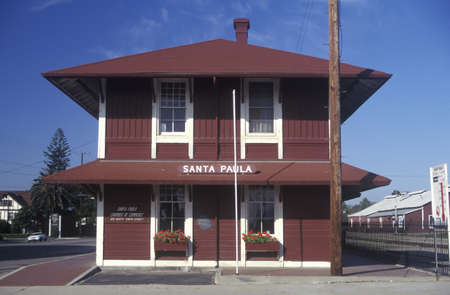 Santa Paula Historic Train Station in Santa Paula, Californiaのeditorial素材