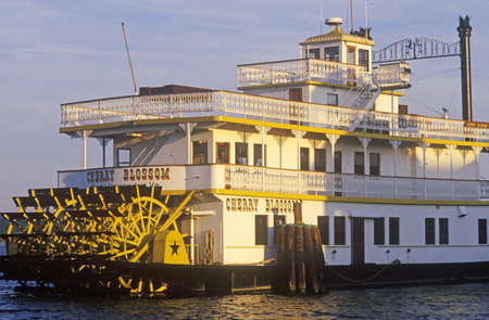A steamboat docked in the Alexandria Marina in Old Town Alexandria, Washington, DCのeditorial素材