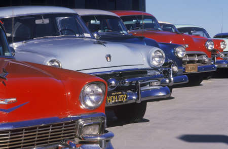 A row of classic cars for the movies in Burbank, Californiaのeditorial素材