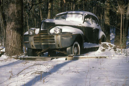 A junk car in Woodstock, New York のeditorial素材