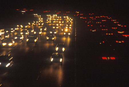 The night lights on the Highway 405 San Diego Freeway 