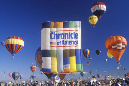 Balloons take to the air at the Albuquerque International Balloon Fiesta in New Mexicoのeditorial素材
