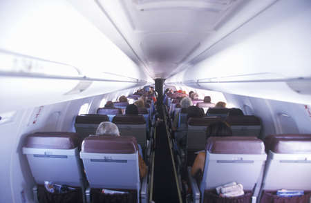 Passengers from the rear of the airplaneのeditorial素材