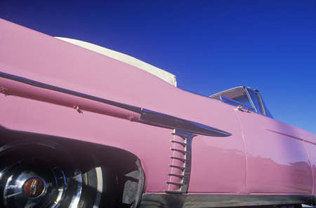 A pink Chevy antique car in Hollywood, Californiaのeditorial素材