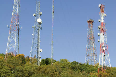 Cell phone towers line highway 95 North of Richmond Virginia