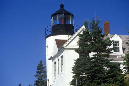 Bass Harbor Head Light Lighthouse on Blue Hill Bay in Maine, MEのeditorial素材