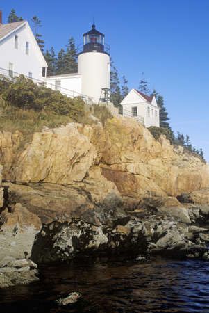 Bass Harbor Head Light Lighthouse on Blue Hill Bay in Maine, MEのeditorial素材