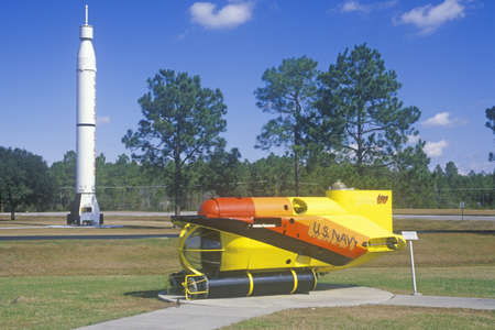 Small Navy submarine on display at Stennis Space Center, Hancock County, Mississippi
