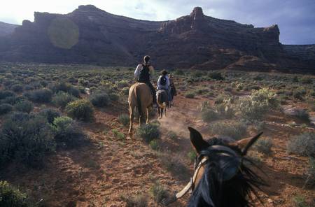 Horseback riding in Valley of the Gods, UTのeditorial素材