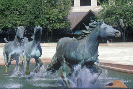 Mustangs of Los Colinas, Worlds largest Equestrian sculpture, Los Colinas, TXのeditorial素材