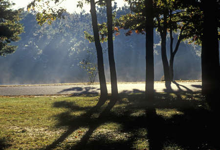 Sunrise over lake, New Englandのeditorial素材