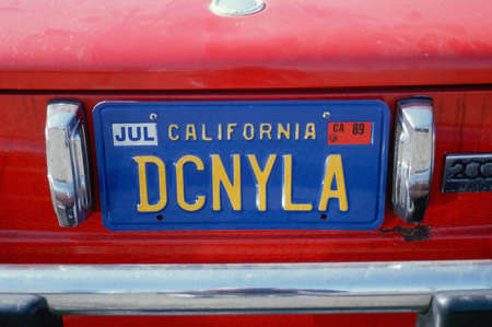 Vanity License Plate - Californiaのeditorial素材