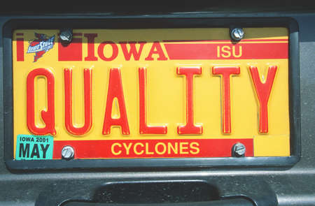 Vanity License Plate - Iowaのeditorial素材