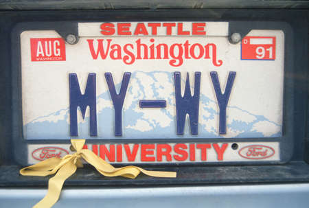 Vanity License Plate - Washingtonのeditorial素材