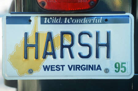 Vanity License Plate - West Virginiaのeditorial素材