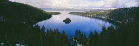Emerald Bay at Lake Tahoe in winter, Californiaのeditorial素材