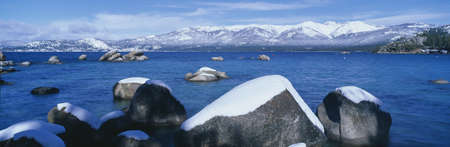 Lake Tahoe in winter, Californiaのeditorial素材