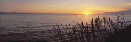 Sunset over Pacific Ocean near Santa Barbara, Californiaのeditorial素材