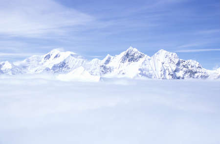 Mountain tops in St. Elias National Park and Preserve, Wrangell Mountains, Wrangell, Alaska のeditorial素材