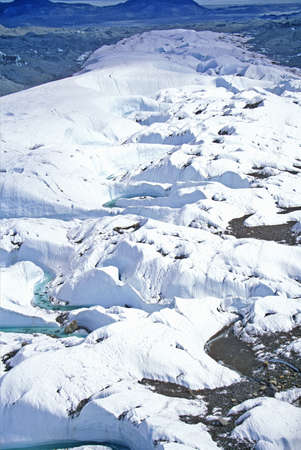 Aerial view of an Alaskan glacier, Alaskaのeditorial素材