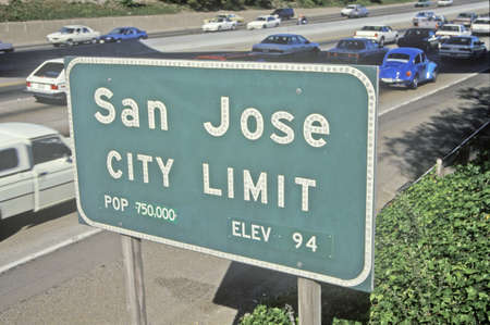 ÒSan Jose City LimitÓ sign, San Jose, Silicon Valley, California