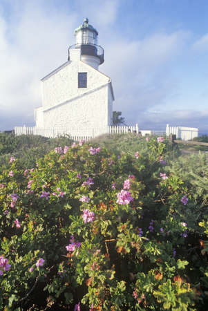 Old Point Loma Lighthouse at Cabrillo National Monument in San Diego, Californiaのeditorial素材
