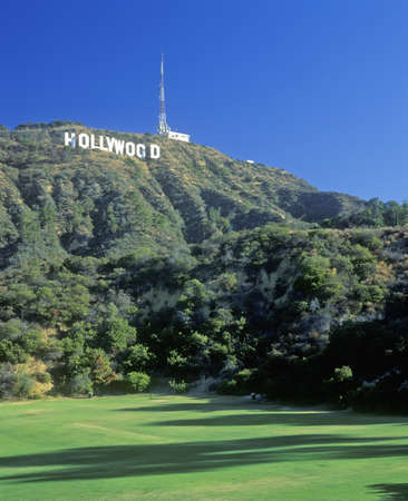 ÒHollywood Ó sign on the Hollywood Hills, Los Angeles, Californiaのeditorial素材