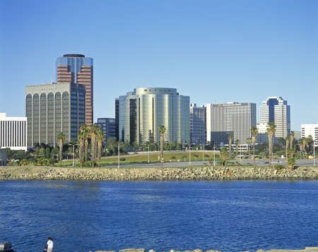 Long Beach skyline, Long Beach, Californiaのeditorial素材