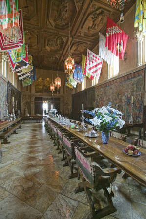 "Dining Room and table settings at Hearst Castle, ""America's Castle,"" San Simeon, California"のeditorial素材