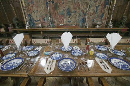 "Dining Room and table settings at Hearst Castle, ""America's Castle,"" San Simeon, California"のeditorial素材