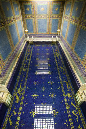 Indoor Roman Pool at Hearst Castle, San Simeon, California, where many celebrities went swimmingのeditorial素材