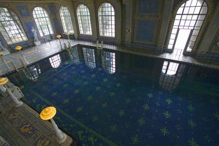 Indoor Roman Pool at Hearst Castle, San Simeon, California, where many celebrities went swimmingのeditorial素材