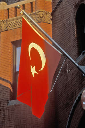 Russian flag on Embassy Road, Massachusetts Ave., Washington, DCのeditorial素材
