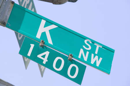 K Street NW and Vermont in Washington D.C., symbolizing lobbying and corruption in nation's capitolのeditorial素材