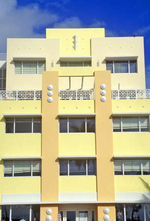 An Art-Deco District south beach building, Miami, Floridaのeditorial素材