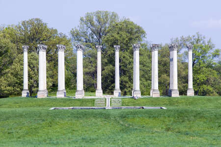 National Capitol Columns, Corinthian columns, in springtime at the United States National Arboretum, Washington D.C.のeditorial素材