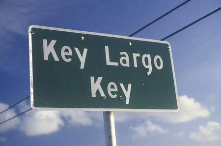 ÒKey Largo KeyÓ sign, Key West, Floridaのeditorial素材