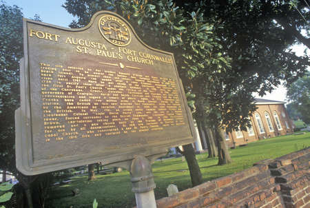 St. Paul's Church, once surrounded by the activity of Fort Augusta, Augusta, Georgiaのeditorial素材